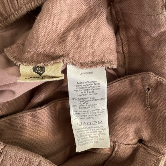 Madewell Cotton Linen Pleated Wide Leg Mauve Pants Size S (2) - Picture 11 of 12